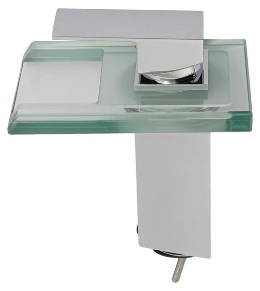 Rubinetto per lavabo, luci LED con cambio di colore, design moderno, argento