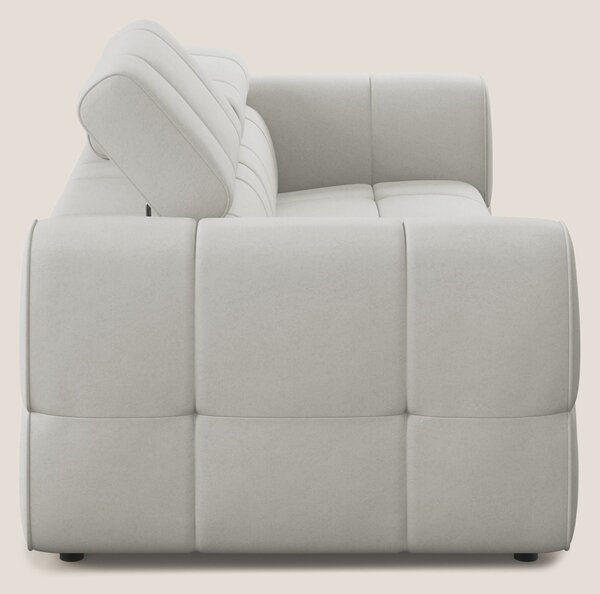 Giotto Divano modulare con opzione relax elettrico in microfibra effet