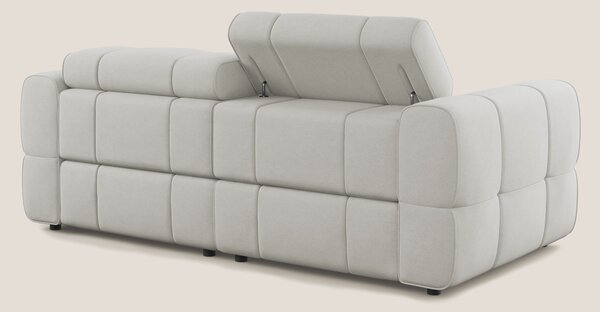 Giotto Divano modulare con opzione relax elettrico in microfibra effet