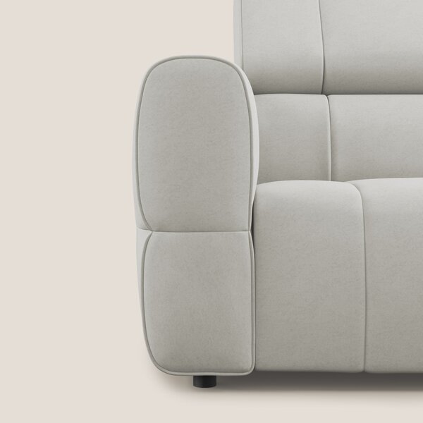 Giotto Divano modulare con opzione relax elettrico in microfibra effet