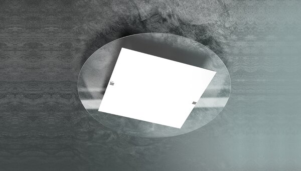 Plafoniera Contemporanea Round Metallo Bianco Vetro 4 Luci E27 D.75Cm