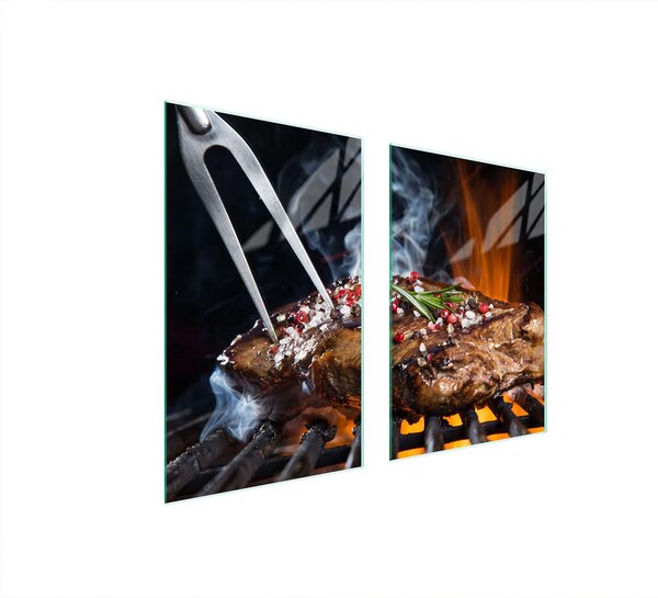 Piastra Di Protezione In Vetro Per Grill Cucina 65X52