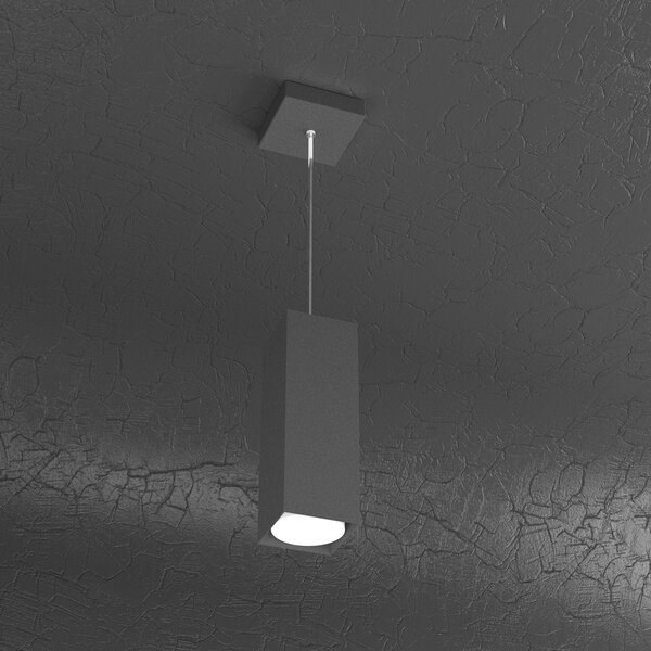 Sospensione Moderna Plate Metallo Grigio Antracite 1 Luce Gx53 25Cm