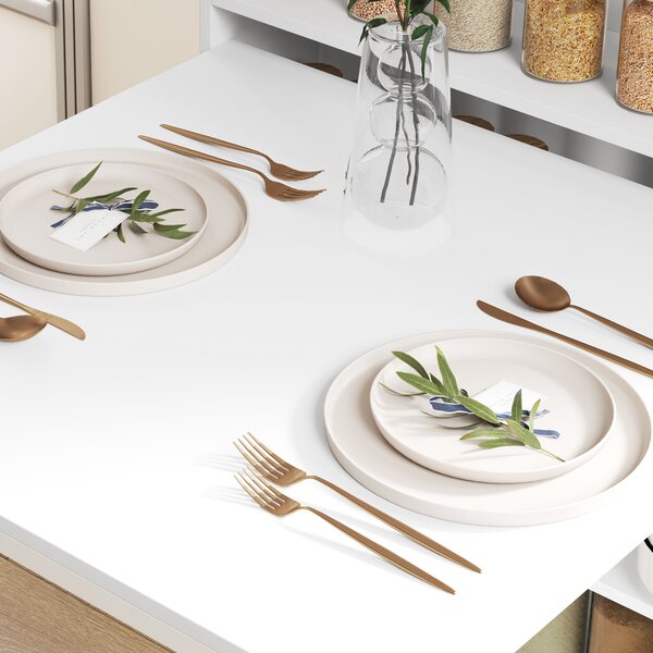 HOMCOM Tavolo da Pranzo Pieghevole, Adatto per Piccoli Spazi, con 4 Scaffali Discreti, Tavolo da Cucina Pieghevole, Funzione Anti-Ribaltamento, Bianco