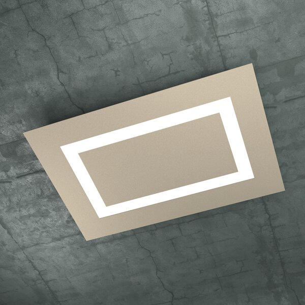 Plafoniera Moderna Rettangolare Carpet Metallo Sabbia 4 Luci 2G11 70X47Cm