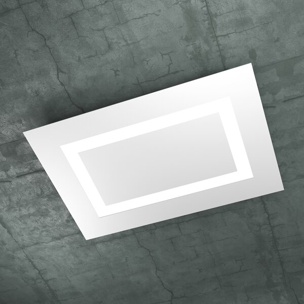 Plafoniera Moderna Rettangolare Carpet Metallo Bianco 4 Luci 2G11 70X47Cm