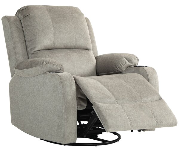 HOMCOM Poltrona Relax con Poggiapiedi e Funzione Sdraio, incluso Portabicchieri, fino a 150 kg, Marrone