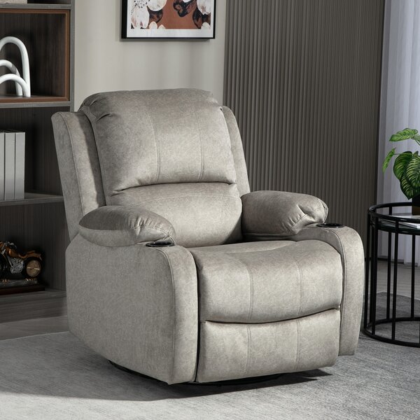 HOMCOM Poltrona Relax con Poggiapiedi e Funzione Sdraio, incluso Portabicchieri, fino a 150 kg, Marrone