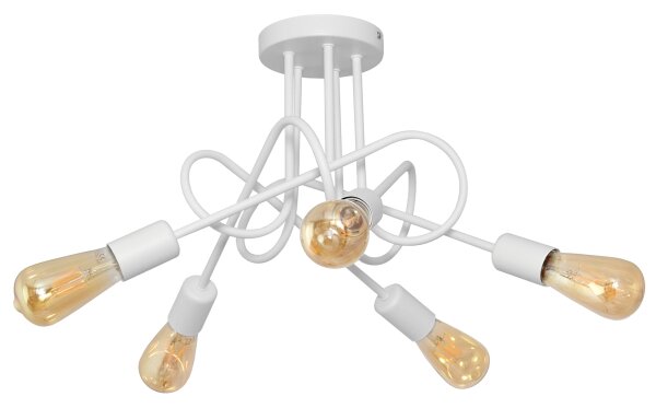 Lampadario a soffitto per bambini OXFORD 5xE27/15W/230V bianco
