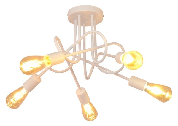 Lampadario a soffitto per bambini OXFORD 5xE27/15W/230V bianco