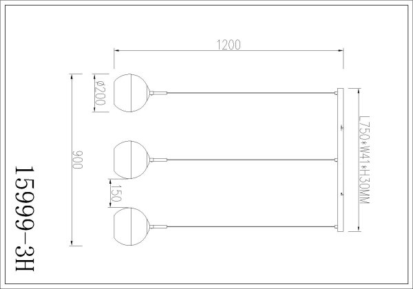 Globo 15999-3H - Lampadario a cavo RAGUSA 3xE27/60W/230V