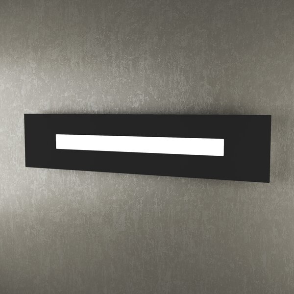 Applique Moderna Rettangolare Wally Metallo Nero 1 Luce 2G11 71Cm