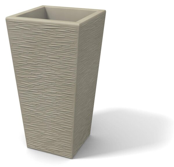 Portavaso Vaso in polietilene EGIZIO rustico 30x30xh 39 cm ideale per arredare al meglio sia un ambiente interno che esterno tortora