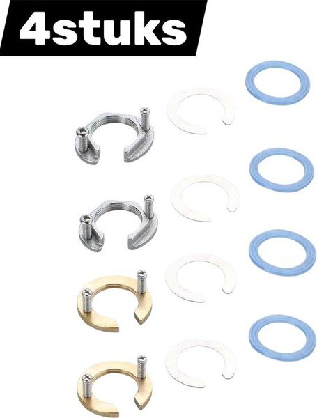 Ugello a vite anti-allentamento in 4 pezzi - Ugello a vite per rubinetti da cucina - Adatto per cucina, bagno, rubinetti dell'acqua calda e fredda, set di ugelli, ugello a vite di sicurezza - Giallo, argento