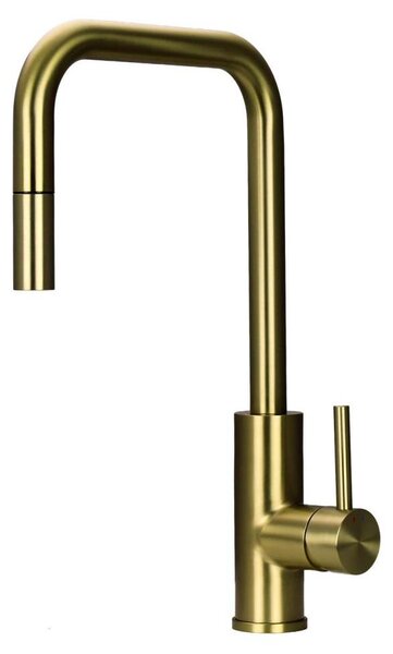 Pure.Sink Luxion Rubinetto da cucina dorato a forma quadrata con bocca estraibile PLXSQUA-60