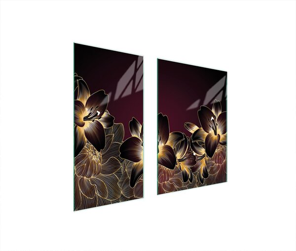 Piastre copri fornelli 2 pezzi 75x52 Copri piano cottura in Vetroceramica tagliere in vetro orchidea brew