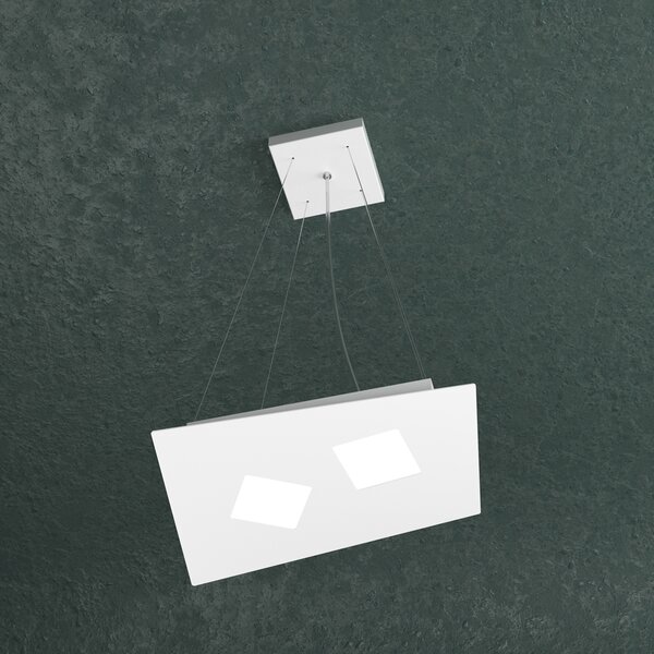 Sospensione Moderna Note Metallo Bianco 2 Luci Gx53
