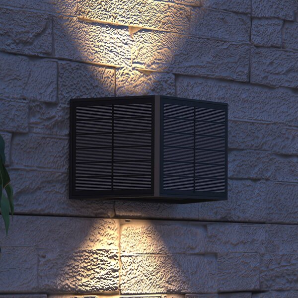 Calex Applique da esterni LED Caserta, up/down, nero Caserta, Nero, Plastica, Moderno, Lampada solare da esterni
