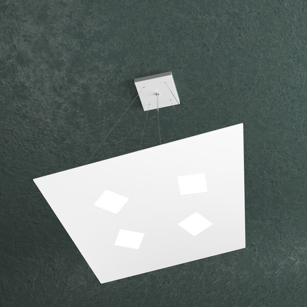 Sospensione Moderna Note Metallo Bianco 4 Luci Gx53