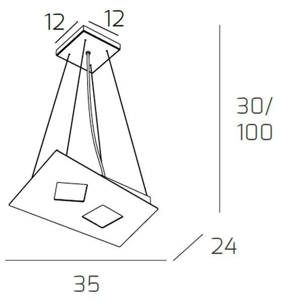 Sospensione Moderna Note Metallo Sabbia 2 Luci Gx53