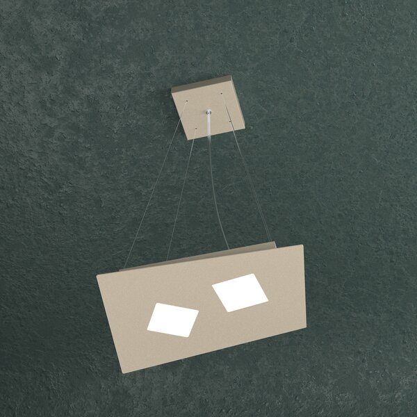 Sospensione Moderna Note Metallo Sabbia 2 Luci Gx53