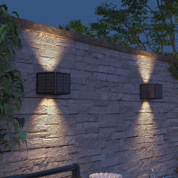 Calex Applique da esterni LED Caserta, up/down, nero Caserta, Nero, Plastica, Moderno, Lampada solare da esterni