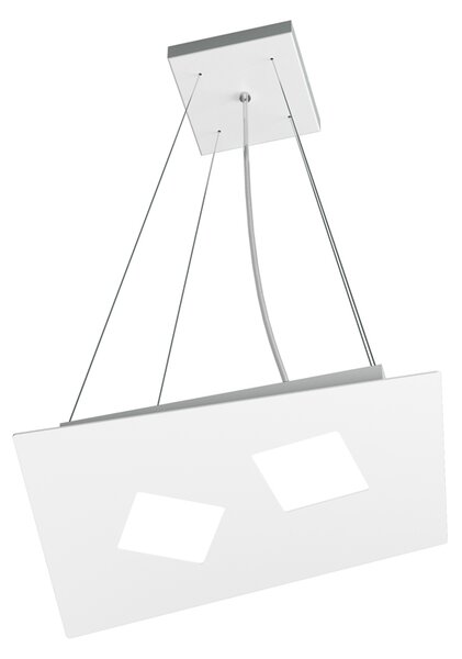 Sospensione Moderna Note Metallo Bianco 2 Luci Gx53