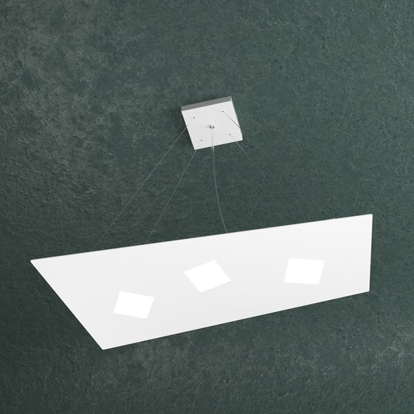 Sospensione Moderna Note Metallo Bianco 3 Luci Gx53