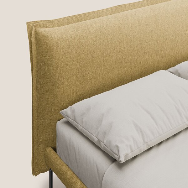 Eric letto imbottito design minimal in morbido tessuto impermeabile T1