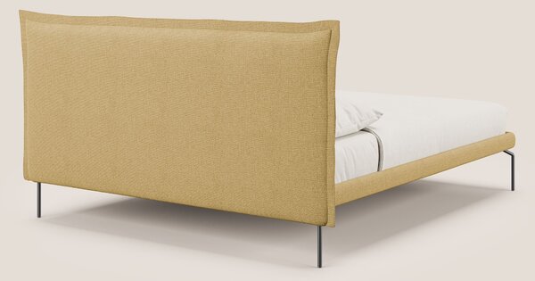 Eric letto imbottito design minimal in morbido tessuto impermeabile T1