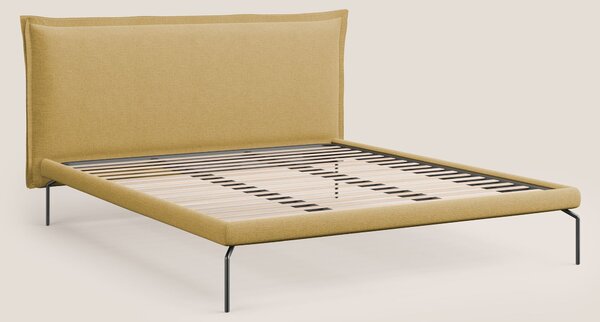 Eric letto imbottito design minimal in morbido tessuto impermeabile T1