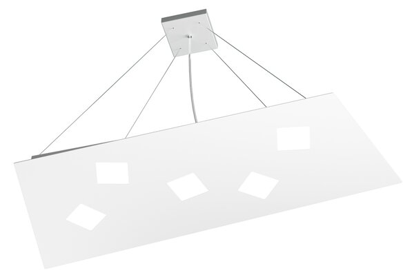 Sospensione Moderna Note Metallo Bianco 5 Luci Gx53