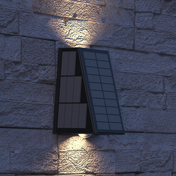Calex Applique da esterni LED Matera, up/down, nero Matera, Nero, Plastica, Moderno, Lampada solare da esterni