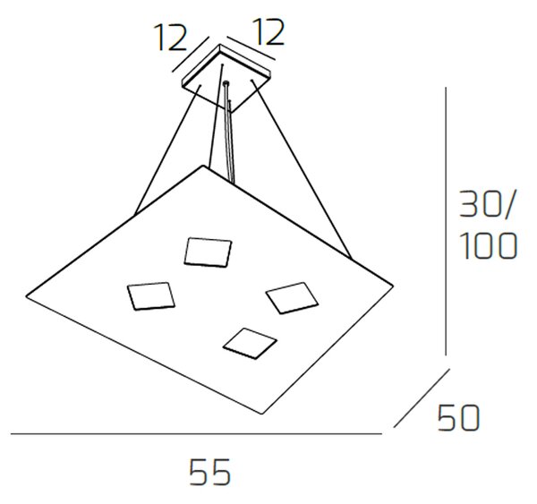 Sospensione Moderna Note Metallo Sabbia 4 Luci Gx53