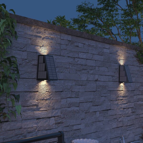 Calex Applique da esterni LED Matera, up/down, nero Matera, Nero, Plastica, Moderno, Lampada solare da esterni