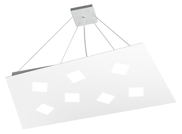 Sospensione Moderna Note Metallo Bianco 7 Luci Gx53
