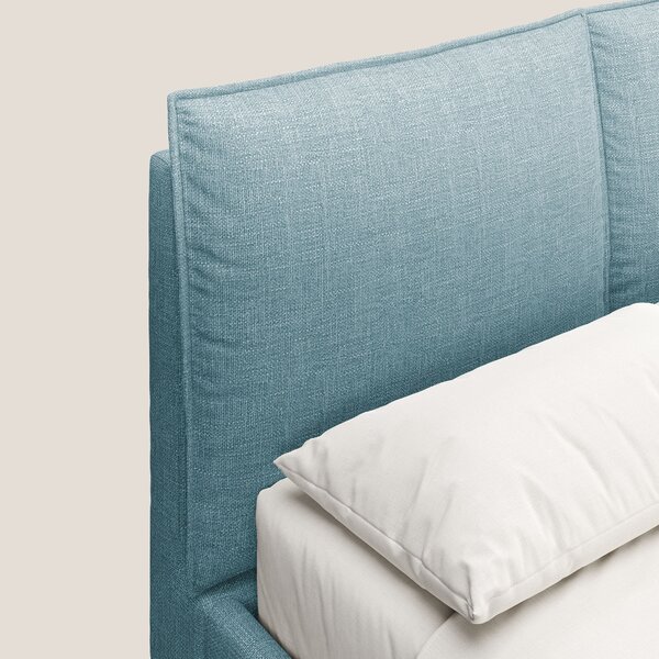 Cloe letto imbottito con piedi in metallo sfoderabile in tessuto fiamm
