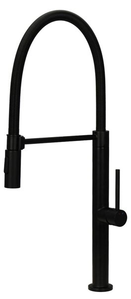 Pure.Sink Luxion Rubinetto da cucina nero opaco Profi con bocca flessibile e 2 tipi di getto PLXFLEX-10