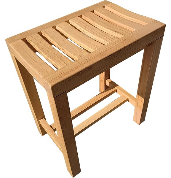 Sgabello da doccia in legno per bagno, spa e sauna 42x28x50 cm