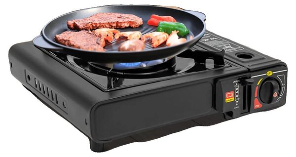 Barbecue da esterno, potenza di combustione 2500 W, design portatile, dimensioni 34 x 26 x 8 cm, funziona a butano e GPL, peso leggero: 1,6 kg