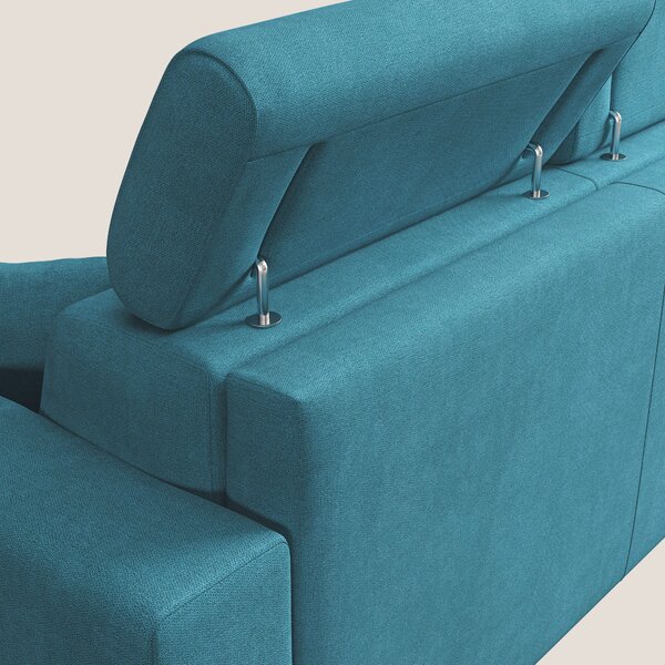 Pegaso divano letto con poggiatesta reclinabili e rivestimento T02 azz