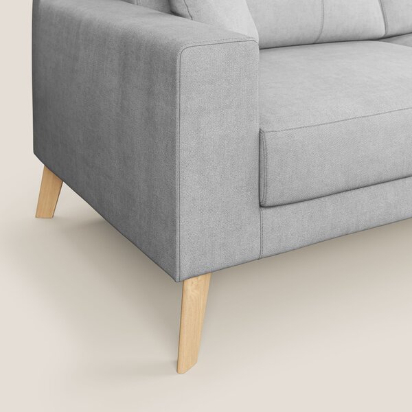 Danish divano moderno in tessuto morbido impermeabile T02 grigio chiar