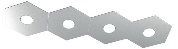 Plafoniera Moderna Hexagon Metallo Grigio 4 Luci Led 12X4W