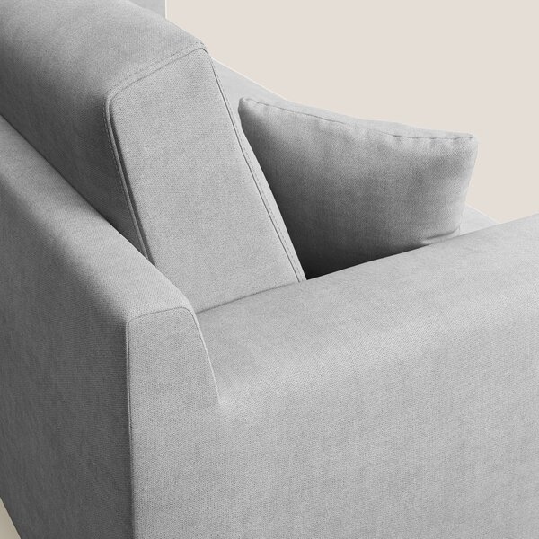 Danish divano moderno in tessuto morbido impermeabile T02 grigio chiar