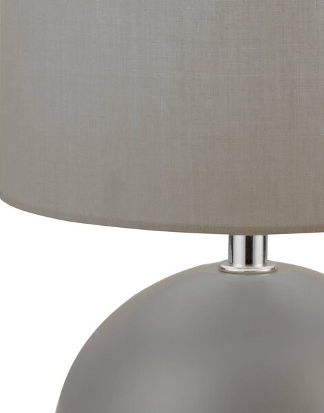 Searchlight Lampada da tavolo Quorin, Alluminio / Grigio / Zincato, Soggiorno / Sala da pranzo, Tessuto / Stoffa / Seta, Moderno, Lampada da tavolo