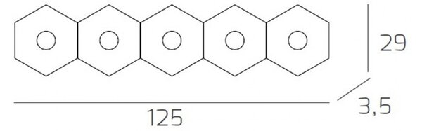 Plafoniera Moderna Hexagon Metallo Foglia Rame 5 Luci Led 12X5W