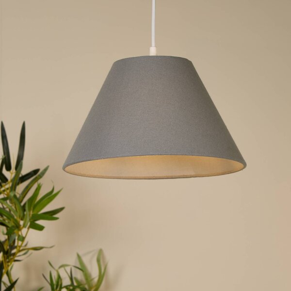 Searchlight Lampada a sospensione Lyta, dimmerabile, Alluminio / Grigio / Zincato, Soggiorno / Sala da pranzo, Tessuto / Stoffa / Seta, Scandinavo, Lampada a sospensione