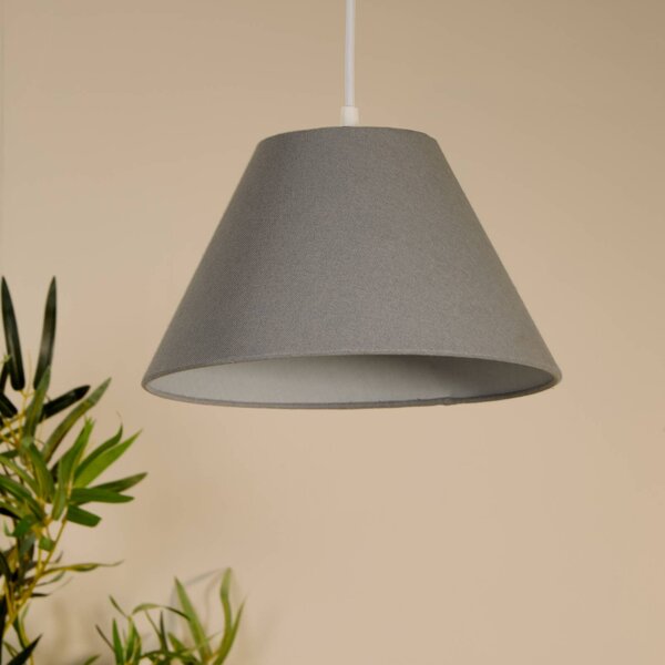 Searchlight Lampada a sospensione Lyta, dimmerabile, Alluminio / Grigio / Zincato, Soggiorno / Sala da pranzo, Tessuto / Stoffa / Seta, Scandinavo, Lampada a sospensione