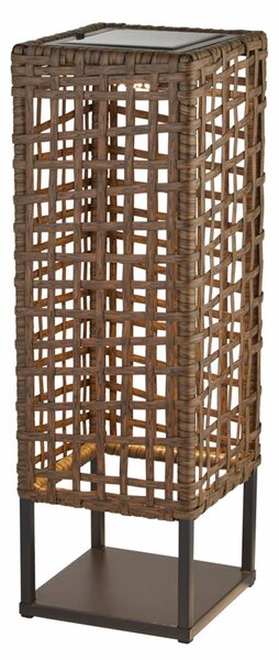 Searchlight Lampada LED per terrazza Marcjanna, marrone, rattan, 47 cm Marcjanna, Legno scuro, Legno, Campagna / Rustiche, Lampade solari