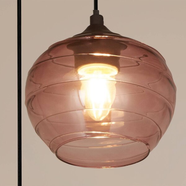 Searchlight Lampada a sospensione in vetro Ojay, dimmerabile, Violetto / Fucsia / Rosa, Soggiorno / Sala da pranzo, Vetro, Moderno, Lampada a sospensione